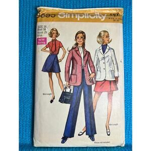 Simplicity 8695 pattern suit blazer Skort pant 1970s size 16
